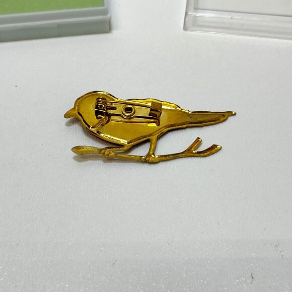 Bird-Themed Bookmark & Brooch Enamel Accents Sparrow Perfect Gift Vintage RARE!! - Picture 9 of 9